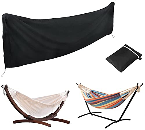 Housse de hamac de Camping UCARE Housse de Protection imperméable Pare-Soleil, Tissu Oxford 420D résistant à la poussière avec Cordon réglable pour hamacs d'extérieur et hamacs Doubles avec Support