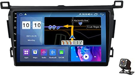 PLOKM 2 DIN Autoradio Android Stereo Bluetooth Auto Radio Macchina 9 Pollici 1080P Schermo per Toyota RAV4 2013-2018 Supporto Android+Doppia USB+Fotocamera Posteriore RDS DSP WiFi