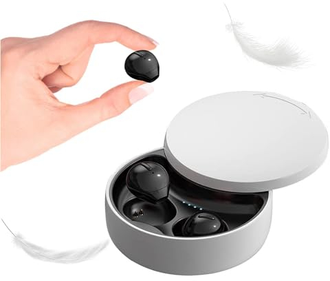 Bluetooth Kopfhörer Kabellos Unsichtbare Kopfhörer Wireless Mini in-Ear Ohrhörer Wasserdicht Leichte Lange Akkulaufzeit Wireless Earbuds mit Mikrofon für Arbeit Sports Training Schalfen