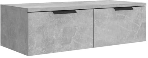 vidaXL Armoire Murale Meuble TV Armoire de Rangement Meuble Suspendu Meuble de Salon Intérieur Gris Béton 68x30x20 cm Bois d'Ingénierie