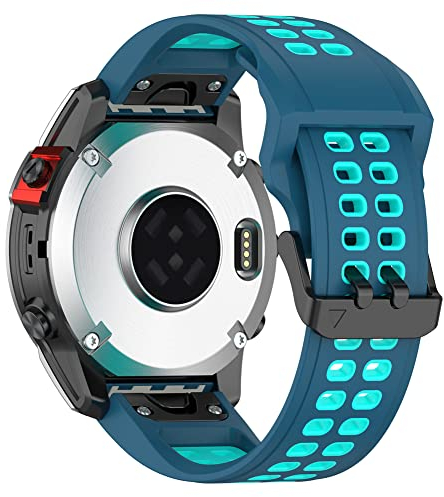 Tyogeephy Kompatibel mit Garmin Fenix 7X/Fenix 6X/6X Pro/Fenix 5X Puls/Fenix 3 HR/Descent MK1 Armband, Sanft Silikon Sport Armband für Männer Frauen