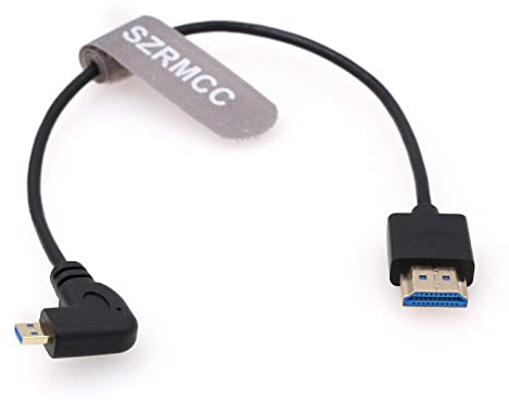 SZRMCC 8K 2.1 Micro HDMI Angolo retto a HDMI Cavo ad alta velocità per Go-Pro Hero 3/4 Canon EOS M5 Sony A6000 A7III RX10 Nikon B500 Z6 Raspberry Pi 4 Atomos Ninja 2 Monitor