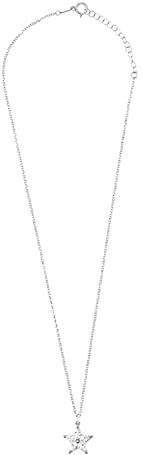 Radiant - Collection Stars - Halskette mit Stern, für Damen, aus Silber, 24 Karat vergoldet, mit silbernem Stern, elegantes und modisches Design., Estándar, Sterling Silber, Zirconia, Silber