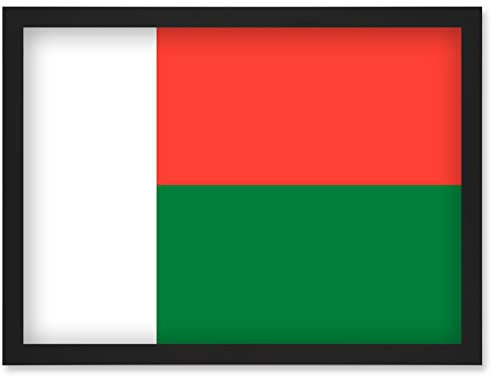 Artery8 Madagascar National Flag Patriotic Vexillology World Flags Country Region Poster Artwork Framed Wall Art Print A4