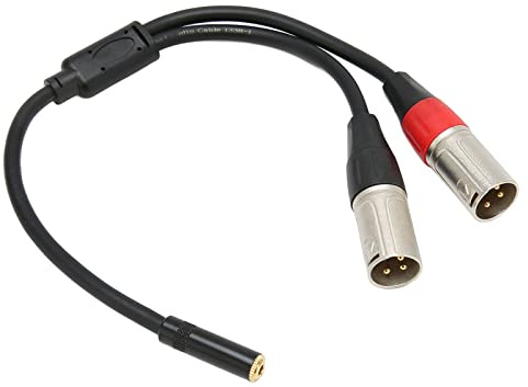 1/8 Inch 3.5mm to XLR Cable, Balanced Dual XLR Male to 3.5mm Female Stereo Cable, 3.5mm to 3Pin XLR Y Splitter Microphone Cable,