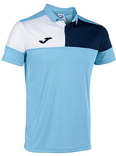 Joma Kurzarm-Poloshirt Mann Crew V himmelsblau Marineblau Weiss