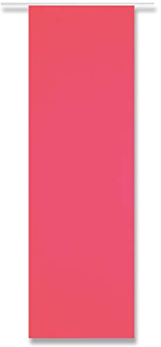 Arsvita Flächenvorhang Blickdicht - Schiebegardine in BxL 60x245cm (Pink) - inkl. Beschwerungsstange und Paneelwagen - Vorhang mit Klettband
