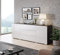 Kommode 150 cm Paris, Schublade, Wohnzimmer-Kommode, Wohnzimmer-Beistellschrank, moderne Wohnzimmermöbel (Matera/Weiß)