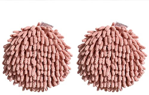 ASEANAO Lot de 2 Serviettes à Suspendre en Chenille à Séchage Rapide - Absorbantes et Douces - En Microfibre Moelleuse - Essuie Main Pour Salle de Bain et Cuisine - Rose