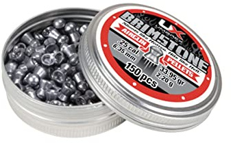 Umarex Brimstone .25 Caliber 33.95 Grain Pellets Air Gun Ammo for Pellet Gun Rifle, 150 Count,Silver
