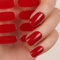 DANNI & TONI Pellicola protettiva per unghie in gel semi-indurita (Scarlet Delight), colore rosso scarlatto e UV, con brillantini dorati, per nail art, 28 adesivi