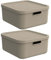 Rotho Albula light 2er-Set Aufbewahrungsbox 20l mit Deckel (Beige)