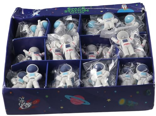 okhobby 48 Stück niedliche Weltraum-Radiergummis, 3D-Mini-Astronauten-Form, Bleistift-Radiergummis für Partygeschenke, Zuhause, Büro