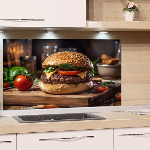 GRAZDesign Spritzschutz Küche aus Glas - Bürger - Küchenrückwand hinter Herd und Spüle - 80x50cm