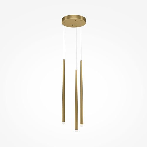 Maytoni Moderne Pendelleuchte Cascade Messing aus Aluminum LED Energieeffizient 18W für Küche, Schlafzimmer, Wohnzimmer, Esszimmer, Lobby