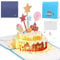 GeeRic 3D Pop Up Grußkarten Geburtstag, Geburtstagskarte mit Lichtern und Musik LED Licht Kerze Geburtstagskarten für Frau, Beste Freundin, Kinder, Ehefrau, Schwester