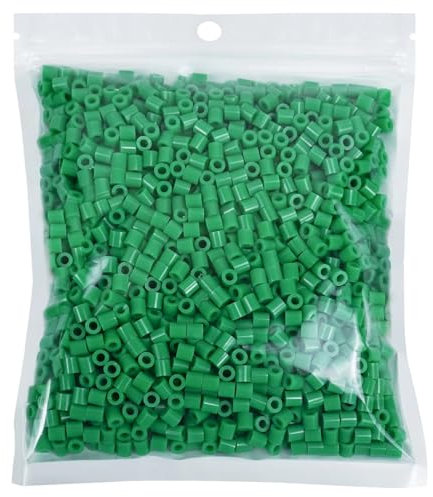 Tcthbc Fuse Beads 2000 Piece Melty Beads 5mm Iron Beads Compatible Perler Beads Hama Beads, Green, SB2000P-20