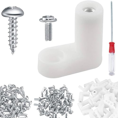 DAOKAI 100Pcs PCB Board Mounting Feet with Screws,Motherboard Standoffs Plastic Mounting Hardware White L Shape Fixed Feet for Arcade Gaming Board Console Motherboard