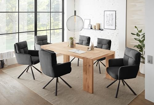 moebel-dich-auf Essgruppe Alassio Esstisch für 6 Personen Sitzgruppe Eiche Esszimmer 6 Stühle 1 Tisch Set