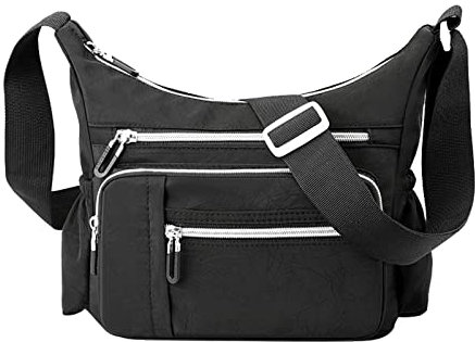 TDEOK Umhängetasche für Damen, geräumig, mehrere Taschen, Damen, Crossbody-Geldbörse, modische Tragetasche mit oben Koffer Mit Schaumstoffeinlage Taschen (Black, One Size)