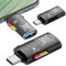 Fiorky Lector de Tarjetas SD USB, 2 en 1 Tipo-C a USB Hembra + Adapfor tador Combinado TF 5 Gbps OTG USB C TF Lector de Tarjetas Micro-SD con cordón Lector de Tarjetas para teléfono móvil PC
