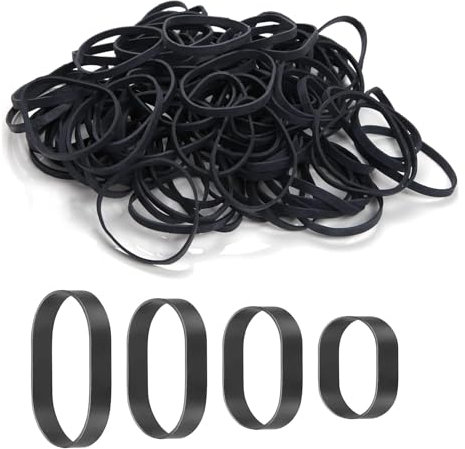 80pcs Black Large Elastic Bands, Tactical Rubber Bands, Natural Strong Money Wide Rubber Band, Heavy Duty Thick Elastic Bands for Industrial Home Office School File Folders Kitchen Supplies