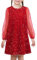 Girls Dress Red Sequin Mesh Sheer Long Sleeve Party Princess Wedding Age 7 Years