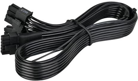 SilverStone Technology PP15-EPS, 2 x EPS-8-Pin- (Netzteil) zu-12+4-Pin- (GPU) 12V-2x6-PCIe-Gen5-Kabel, SST-PP15-EPS