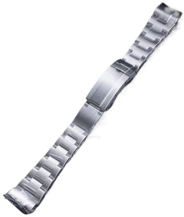 YAGHANG 21mm Silver Solid Stainless Steel Screw Link Replacement Wrist Watch Band Bracelet Glide Flip Lock Clasp Compatible with Oyster Deepsea