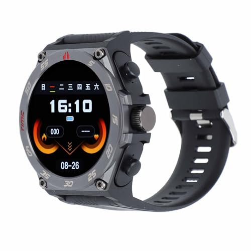 Smartwatch, 1,53-Zoll-Smartwatch mit Ohrhörern, 400 MAh, Runde BT-Anruf-Smartwatch mit Offline-Zahlung, Zum Laufen, Gehen, Radfahren, Übungen und Mehr (Black)