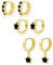 ALEXCRAFT Gold Earrings for Women Hoops Star Gold Earrings Hoops Gold Stud Earrings for Women Birthday Gifts for Women Sets for Multiple Piercings Studs Huggies Helix Stackable Sleeper Black Star