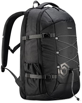BARRENS Reiserucksack Handgepäck Rucksack 55x40x20 cm 38L Groß Herren Damen Kofferrucksack Flugzeug Tasche Travel Backpack mit 17 Zoll Laptop für Business Arbeit Reise (Schwarz)