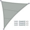VOUNOT® Toldo Vela de Sombra Triangular 5x5x5m, Toldo Parasol Terraza Impermeable con Kit de Montaje, Gris