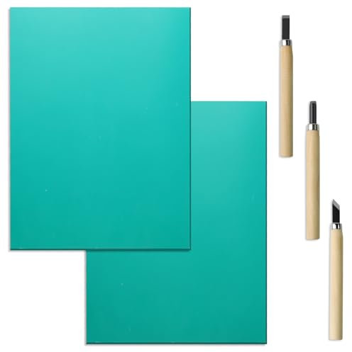 TOPCZY Hoja de linóleo A4, Juego de Corte de linóleo de Doble Cara, fácil de Cortar, Placa de impresión Segura de linóleo, impresión precisa para Imprimir gráficos, artesanías