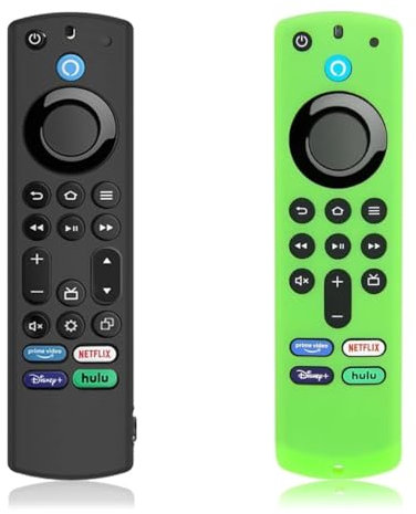 IKOPFLN 2 Pezzi Silicone Custodia remota Compatibile con Firestick 4K Max/Insignia/Pioneer/Omni Alexa Voice Remote Enhanced con cordino