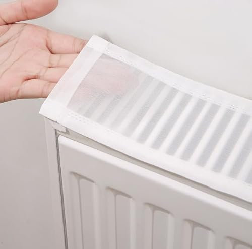 Cloudpower HeizköRper Abdeckung, HeizköRperverkleidung Kratzfester Stoff HeizköRper-Staubschutz Blockiert Staub Und Schmutz Weiß Heizung Abdeckung Radiator Cover Heizungsabdeckung Oben(120cm)