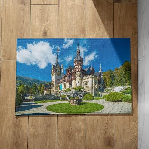 CEVAN Waschbare Schmutzfangmatte Fussmatte Badezier Natürliche Landschaft Schmutzfangmatte Landhausstil Türmatte Landhaus 45x75cm
