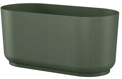 Plant Pot Trough Long Plastic Box Planter Succulent Garden Window Herb Flower Long Round (Malachite green)