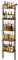 YMYNY 5-Tier Freestanding Wine Racks，Liquor Bottle Display Shelf with Fences, Wall Mounted Floating Shelf Storage Stand for Kitchen, Dining Room, 43 x 20 x 177CM Vintage Brown HWR001H