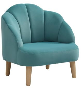 Vente-unique - Fauteuil Coquillage pour Enfant en Velours Bleu COBACA