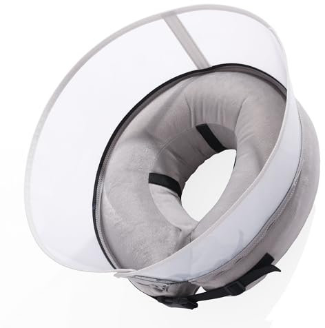 PEUZ Collare Gonfiabile per Cane - Protezione da perdite regolabile per Cane Circonferenza 58-65 cm, Collare protettivo confortevole secondo OP - Grigio XL