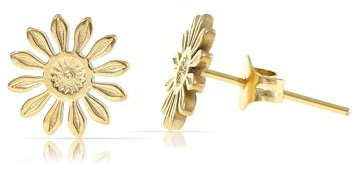 Made by Nami Blumen Edelstahl Ohrstecker Set aus Chirurgischem Edelstahl in Silber oder Gold Geschenke für Frauen Wasserfester Schmuck (Gold)
