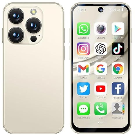 JoyZap Smartphone Mini Sbloccato 4GB+64GB | Schermo HD 3.88 | Batteria 1950mAh | Ultra Sottile & Leggero | Doppia Fotocamera 2MP+5MP | Android 12 Duale SIM Bambini (beige)