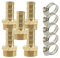 5 piezas de accesorios de espiga para manguera, 3/8 BSP macho x 10 mm conector de espiga con 5 abrazaderas