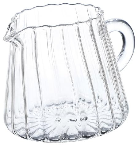 COLLBATH Jarra De Leche De Vidrio De Borosilicato Con Asa Jarra Espumadora Hogar y Restaurantes