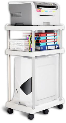 Niciksty Soporte para CPU para PC, Soporte Torre Ordenador de 3 Capas, Soporte para PC Móvil con 6 Ruedas, Soporte para PC bajo Escritorio, Carro de CPU Debajo del Escritorio, Negro