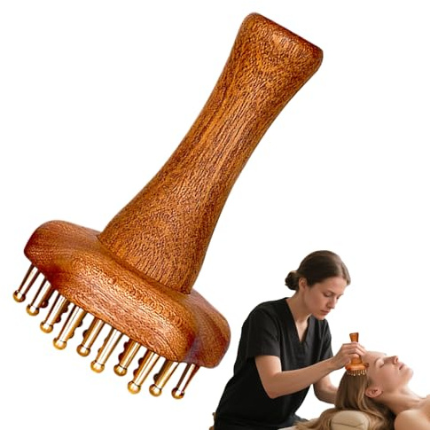 Kopfhaut Massagebürste Haar Sanft Kopfmassage Bürste, Shampoo Haarbürste Kopfmassage Bürste Aus Holz Meridians Massagebürste Mit Griff, Kamm Schrubber Massageroller Für Gesicht Körperpflege