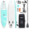 Triclicks SUP Board Aufblasbares Stand Up Paddle Board Paddling Board Surfboard mit Verstellbares Paddel, Handpumpe mit Druckmesser, Leash, Finner, Rucksack, 300 x 76 x 15cm (Blau ﻿)
