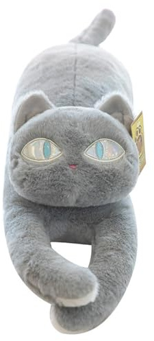 Electric Heating Pad for Period Pain Relief, 50 cm Long Cat Plush Body Toy, USB Powered Menstrual Heating Pad, Black Cat Stuffed Animal Soft Plush Electric Heat Pads for Women Kids Girls Mum (Gray)