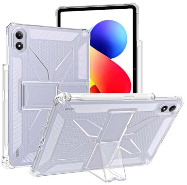 QJONSIU Funda Compatible con Xiaomi Poco Pad M1 12.1 2025, Función de Soporte, Funda Protectora de TPU Blanda, Protección Airbag Case-Transparente